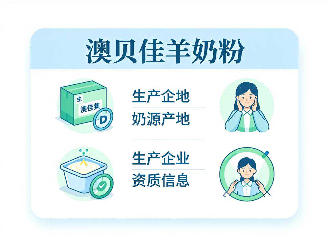 澳贝佳羊奶粉奶源产地与生产企业资质信息卡