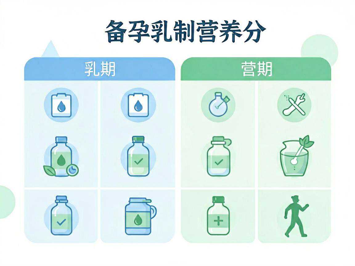 备孕乳制品营养成分对比示意图