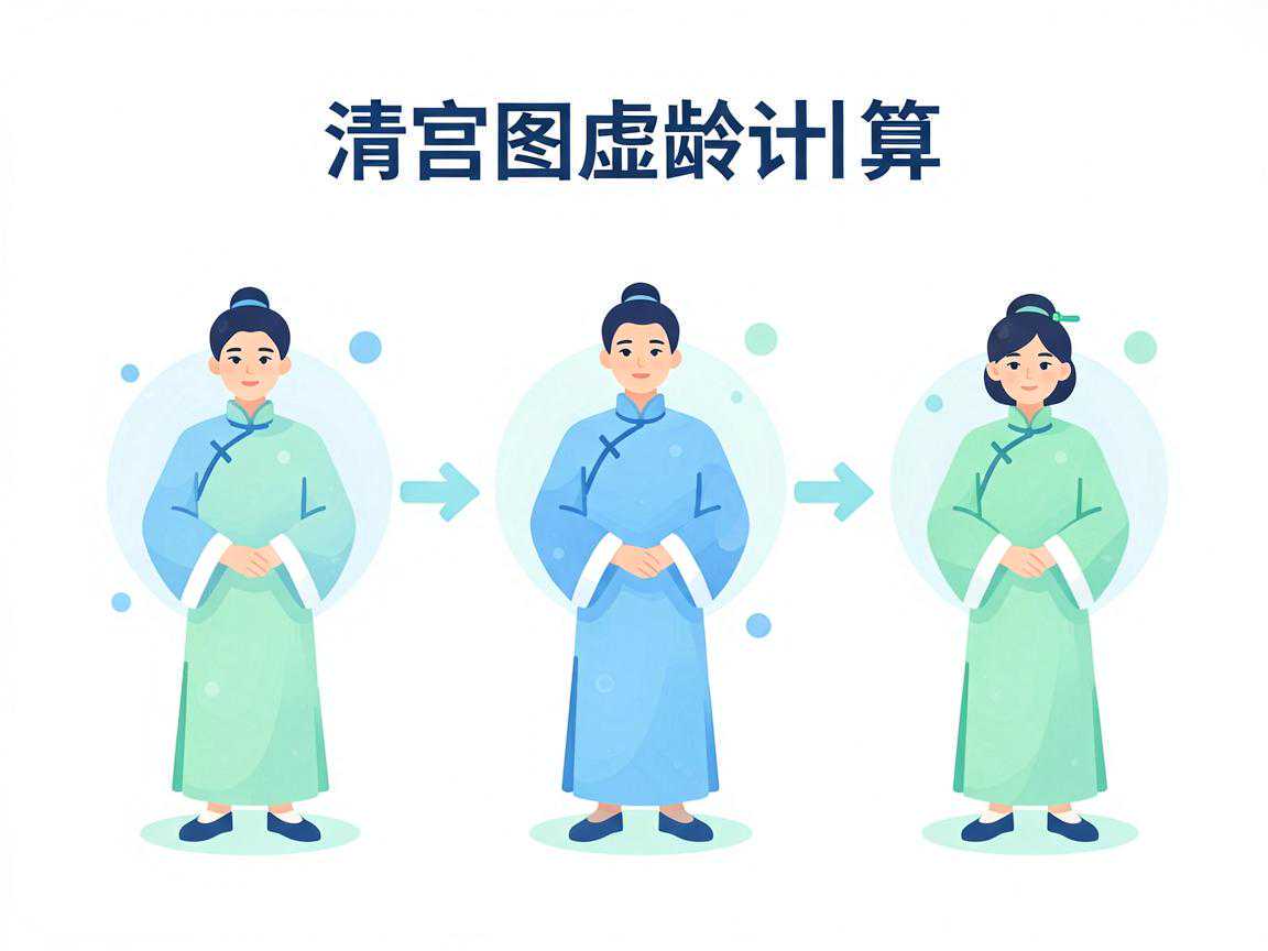 清宫图虚龄计算三步示意图