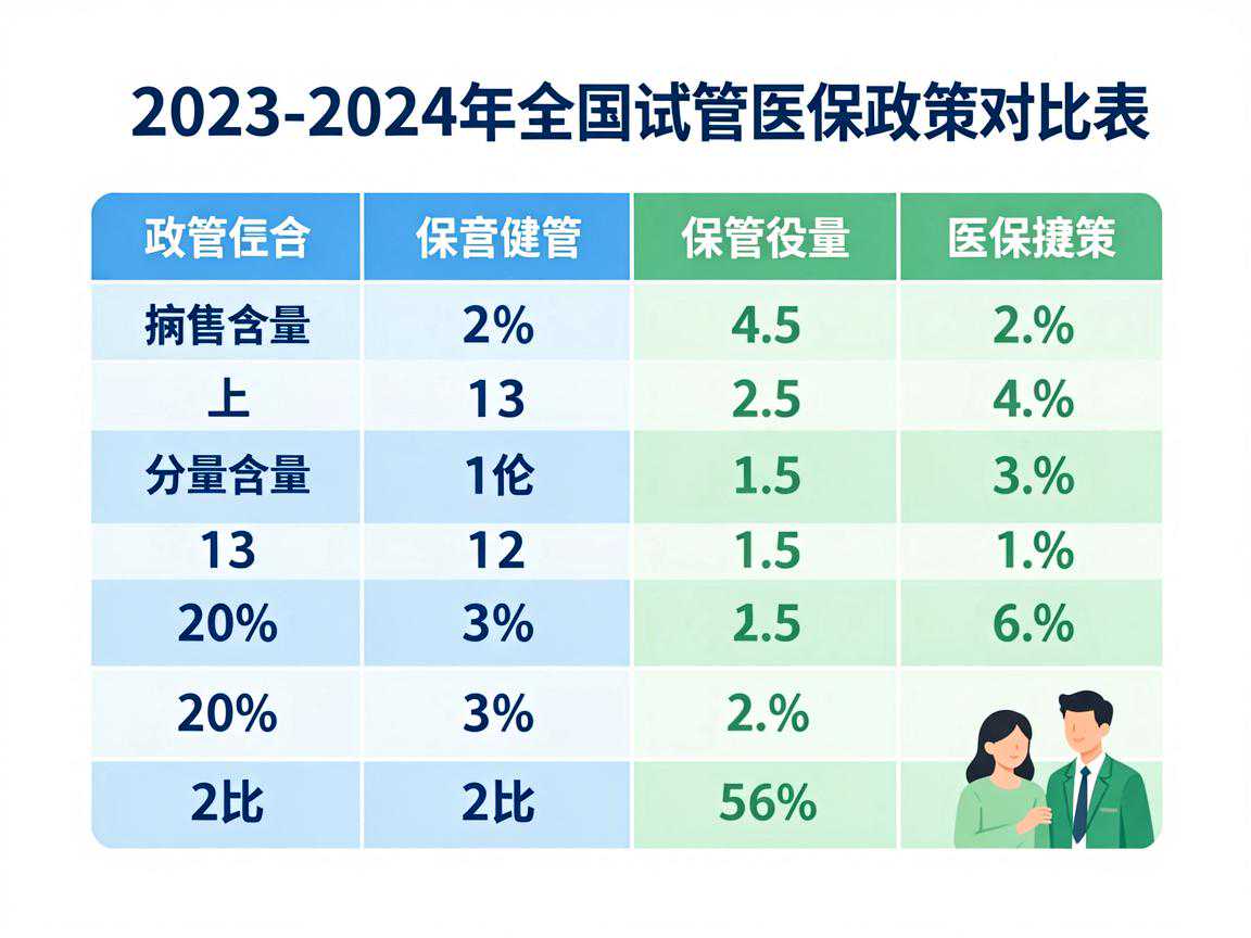 2023-2024年全国试管医保政策对比表