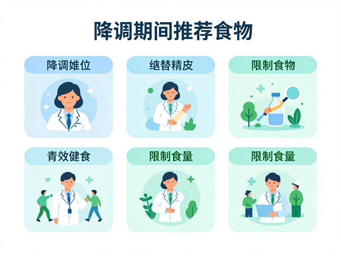 降调期间推荐食物与限制食物信息图