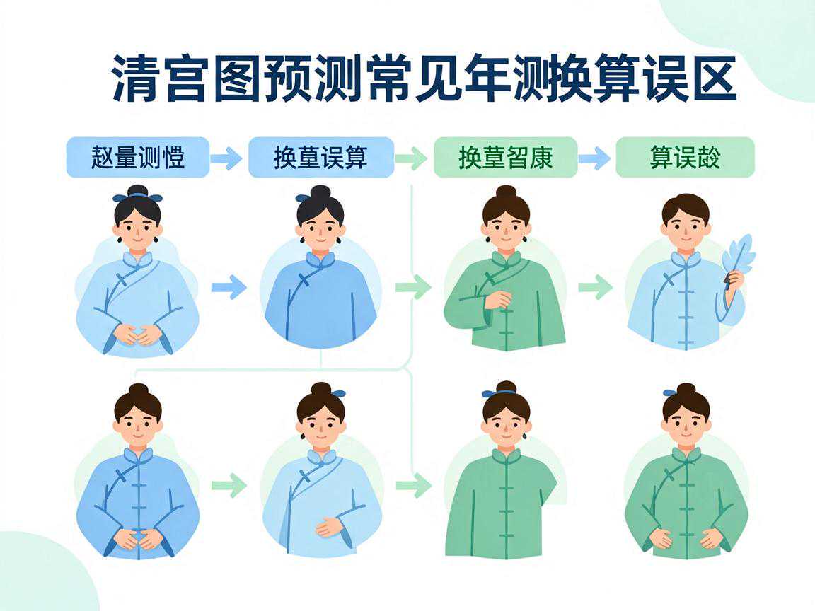 清宫图预测常见年龄和月份换算误区示意图