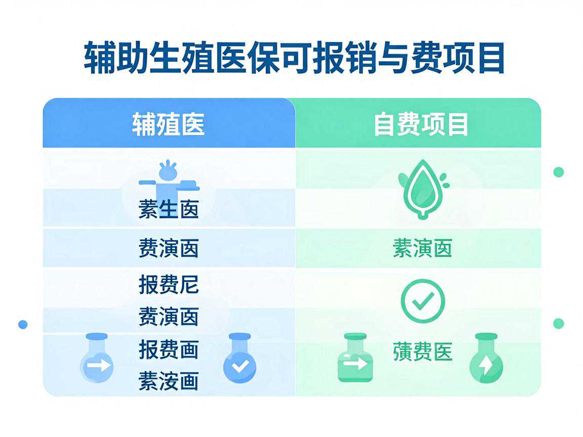 辅助生殖医保可报销与自费项目对比表