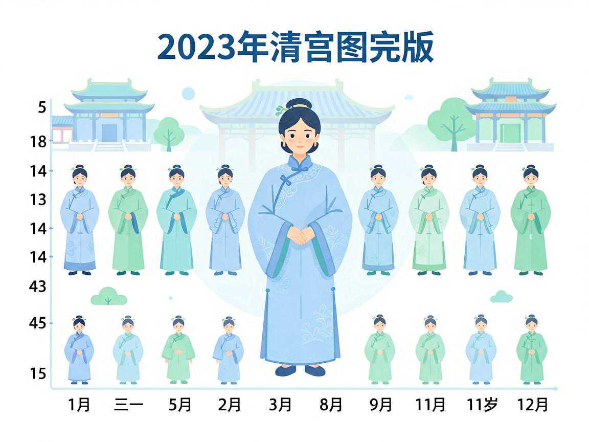 2023年清宫图完整版：纵轴虚龄18-45岁，横轴农历1-12月
