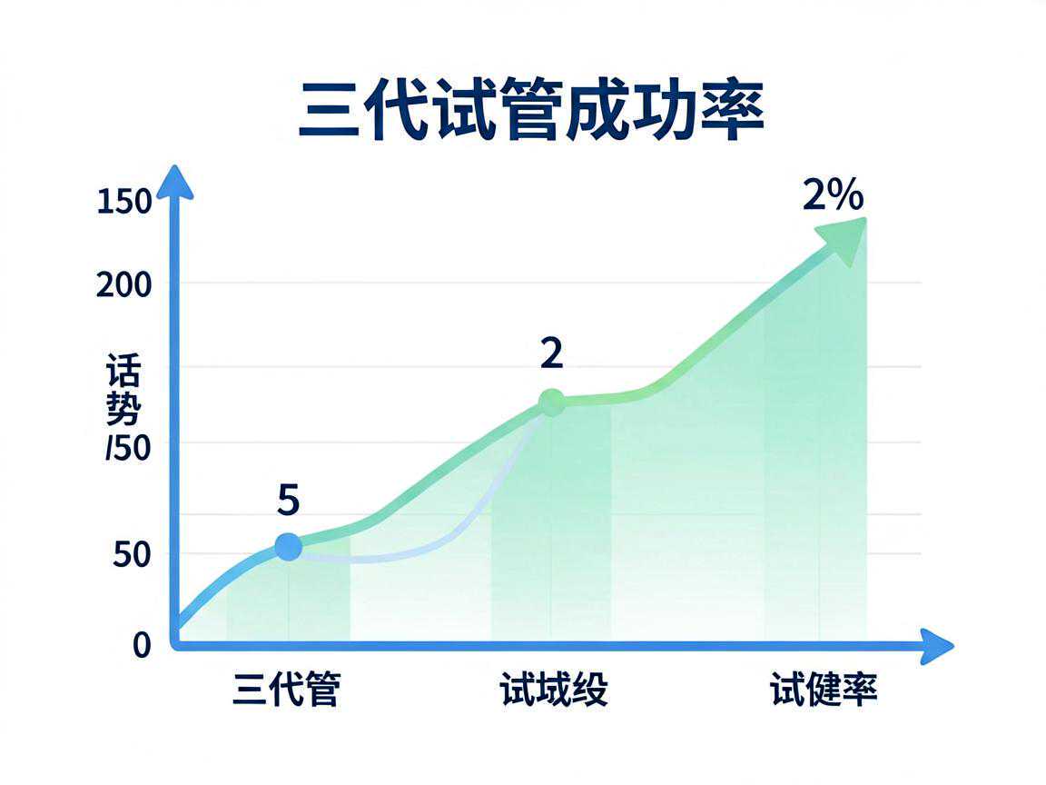 三代试管成功率随年龄变化趋势示意图