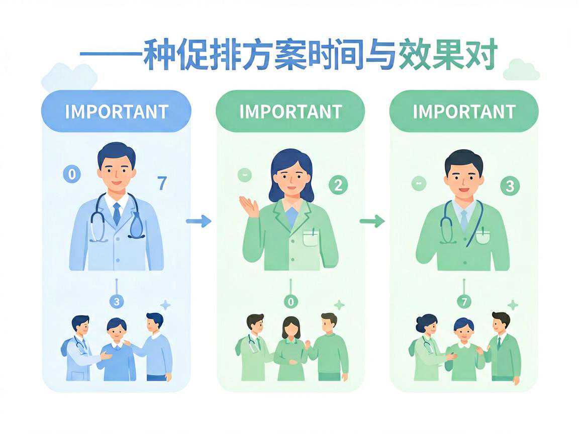 三种促排方案时间与效果对比示意图