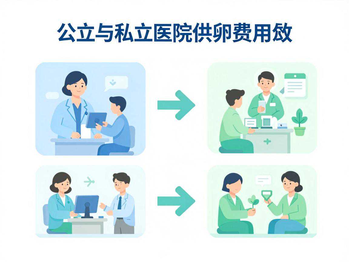 公立与私立医院供卵费用及流程对比图