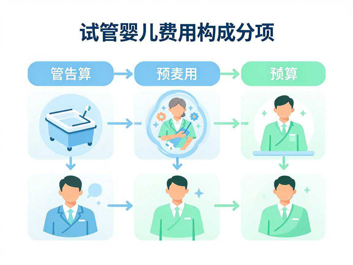 试管婴儿费用构成分项预算参考示意图