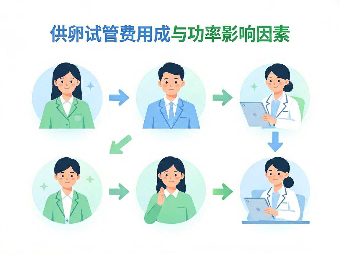 供卵试管费用构成与成功率影响因素示意图