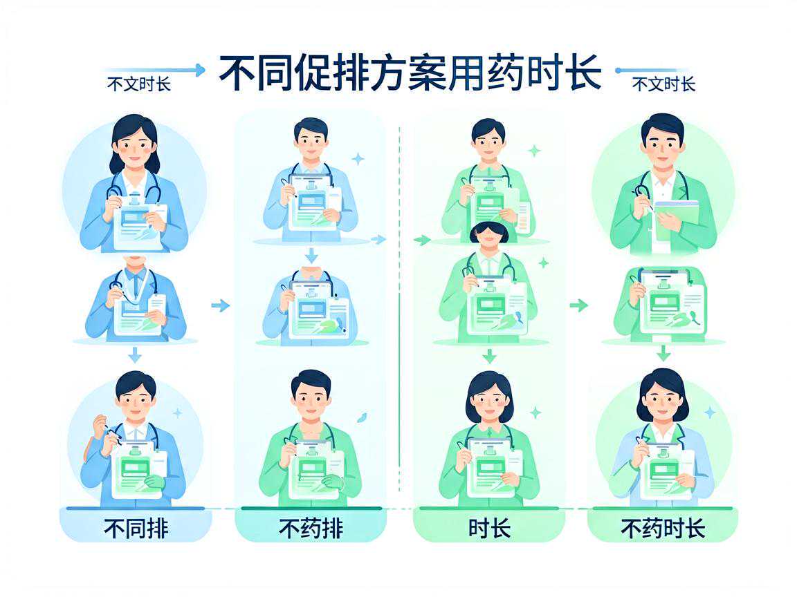 不同促排方案用药时长对比示意图