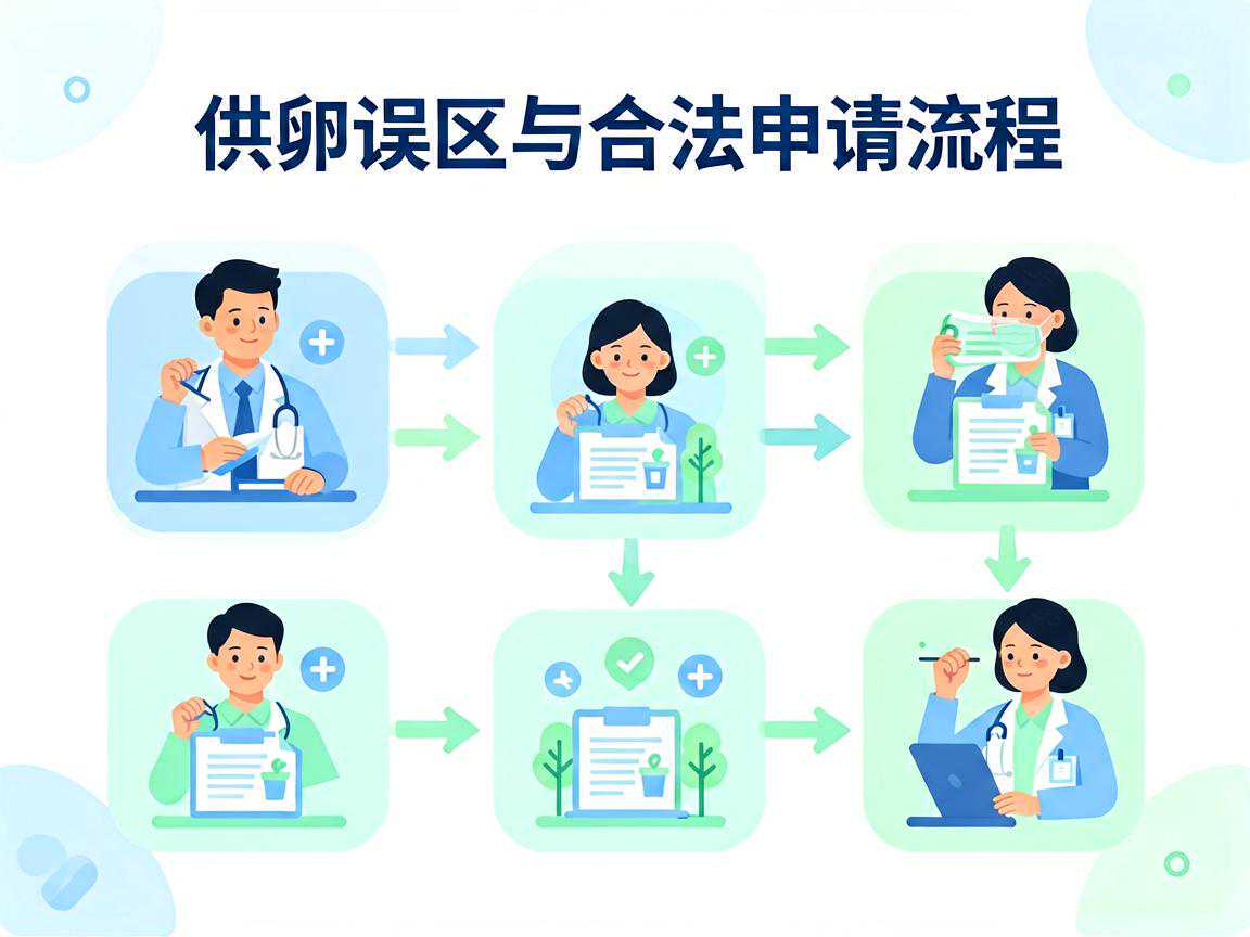 供卵误区与合法申请流程示意图