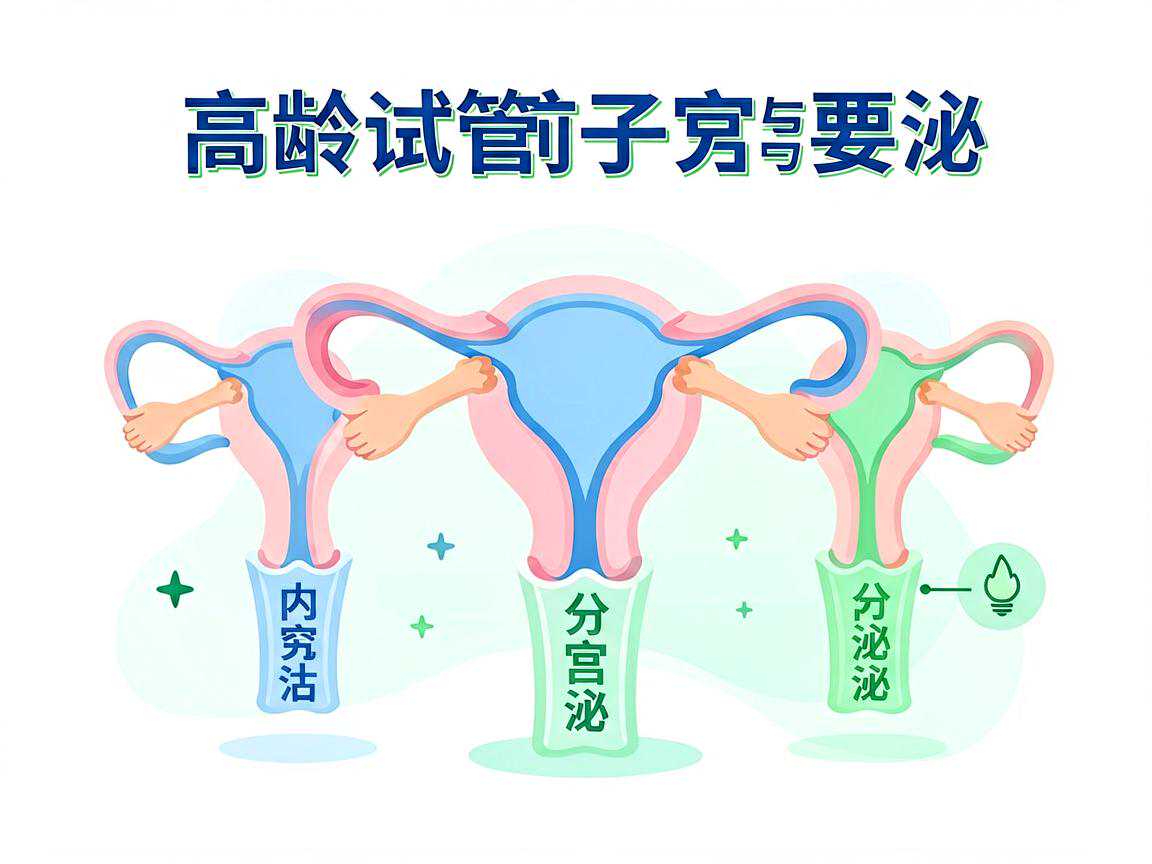 高龄试管前子宫与内分泌评估要点示意图
