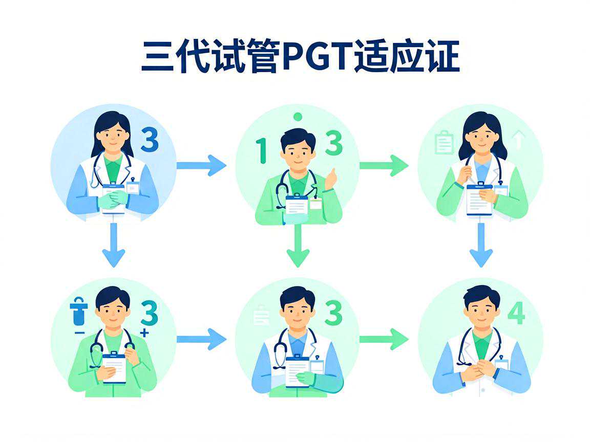 三代试管PGT适应证与就医流程示意图