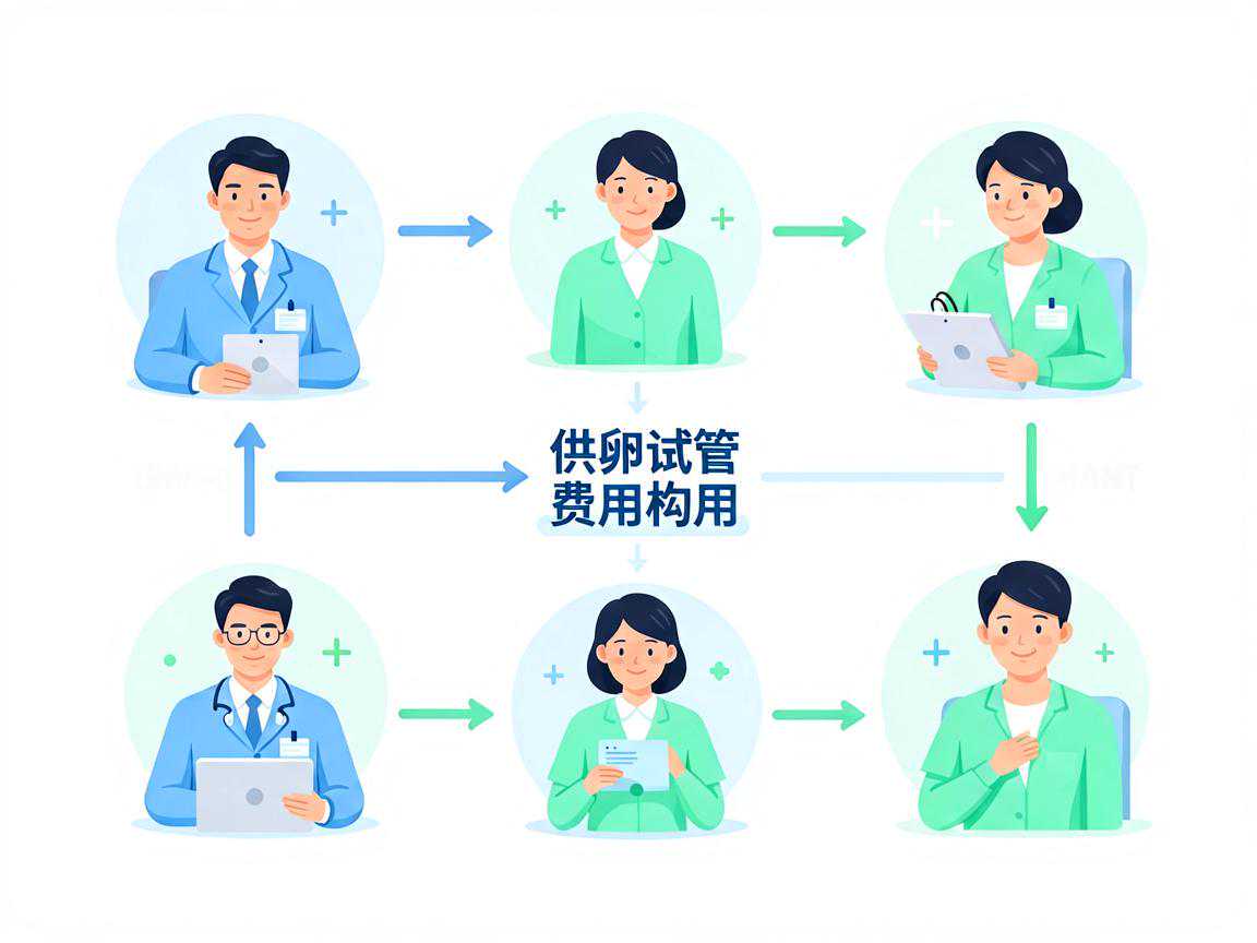 供卵试管费用构成与影响因素示意图