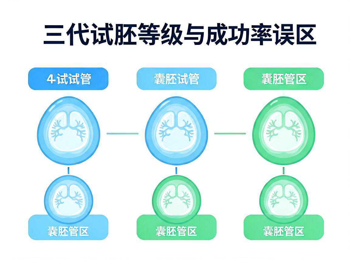 三代试管4aa囊胚等级与成功率误区示意图