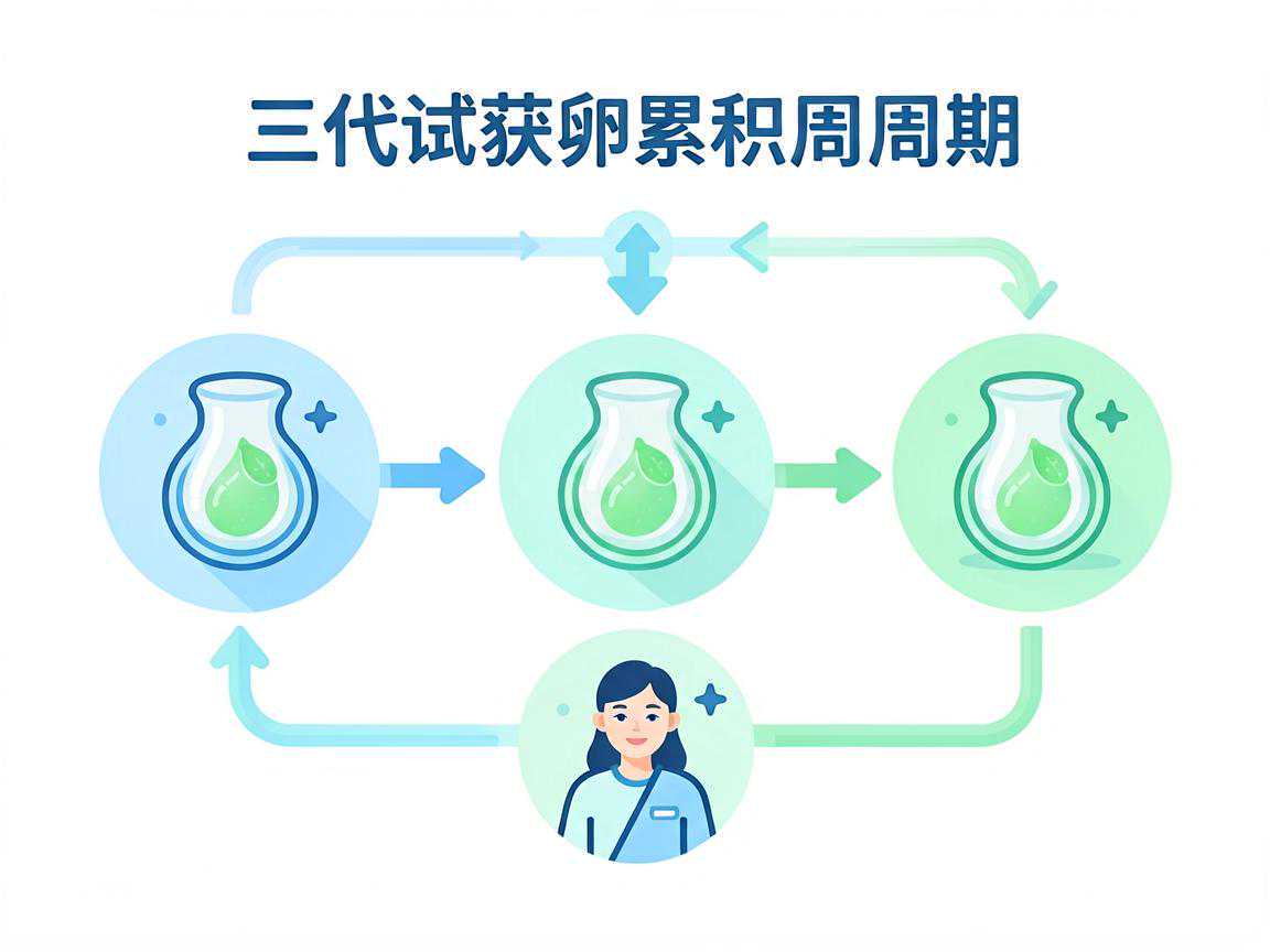 三代试管低获卵累积周期治疗流程示意