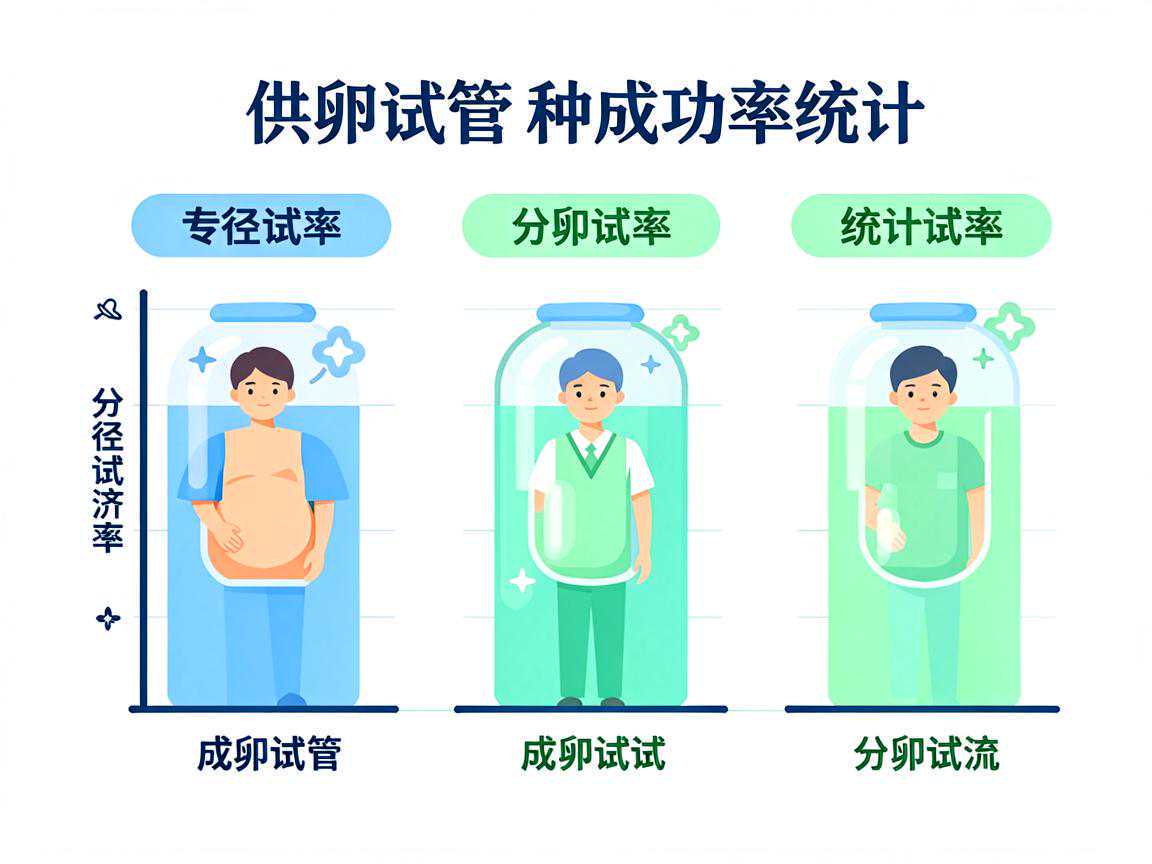 供卵试管三种成功率统计口径对比示意图