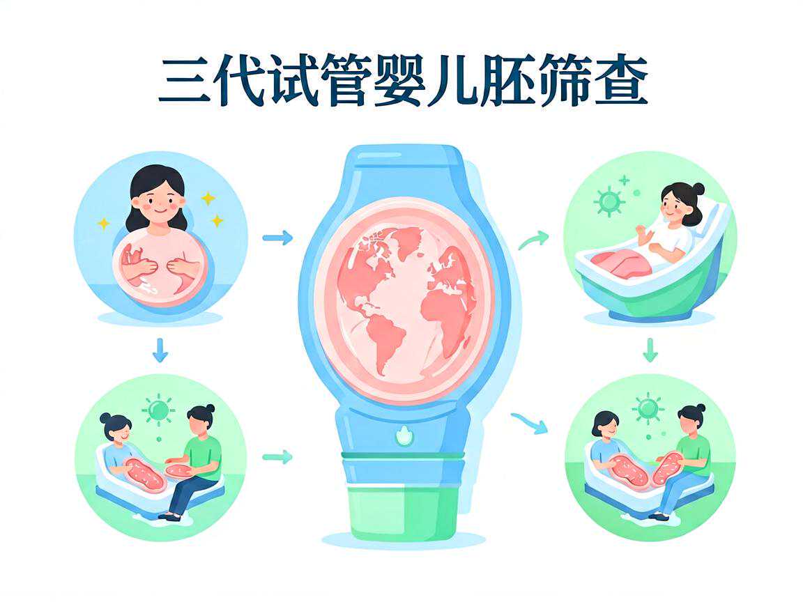 三代试管婴儿胚胎筛查费用影响因素示意图