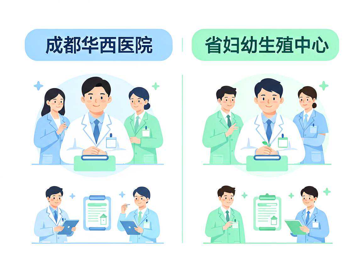 成都华西医院与省妇幼生殖中心资质对比图