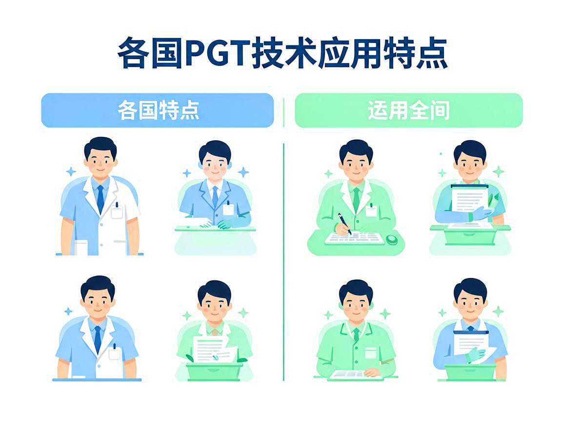 各国PGT技术应用特点对比示意图