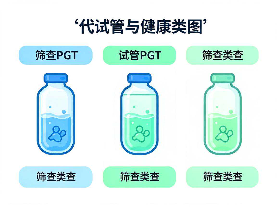 三代试管PGT三种筛查类型对比示意图