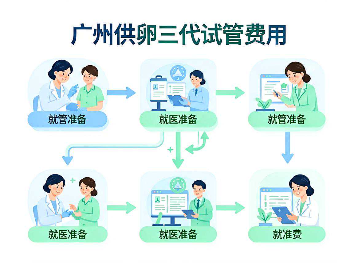 广州供卵三代试管费用规划与就医准备流程图