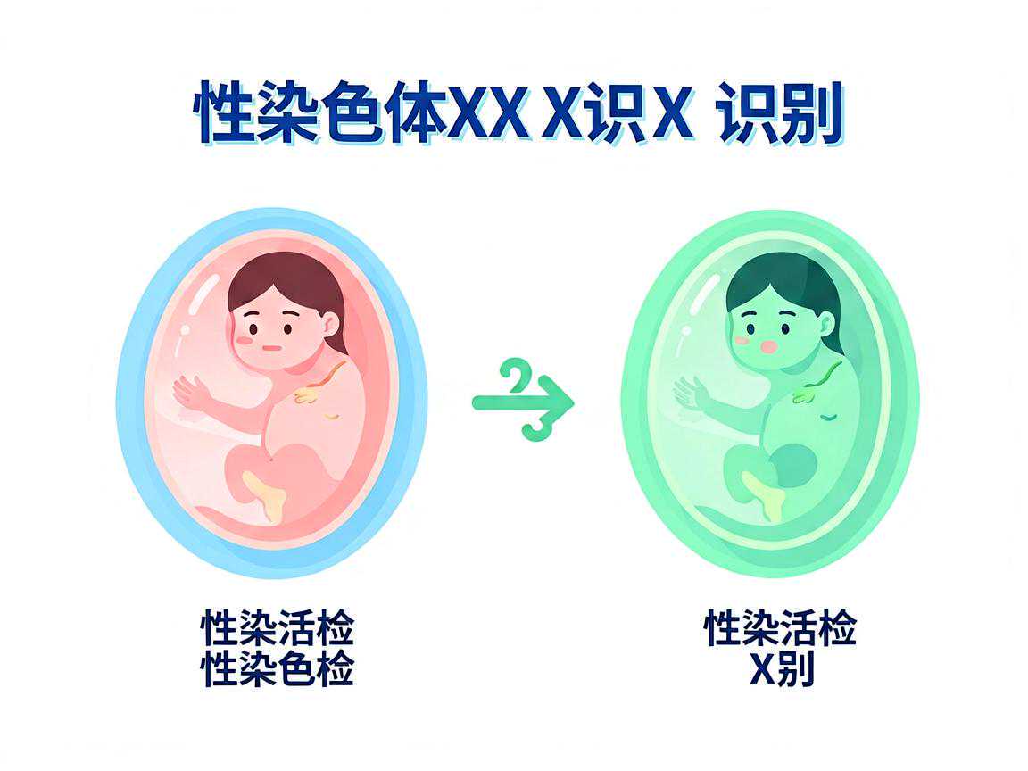 胚胎活检与性染色体XX XY识别示意图