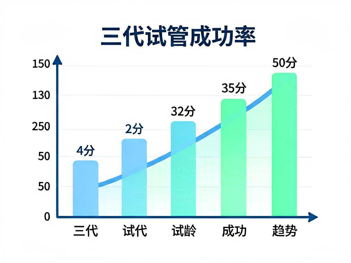 三代试管成功率随年龄变化趋势图