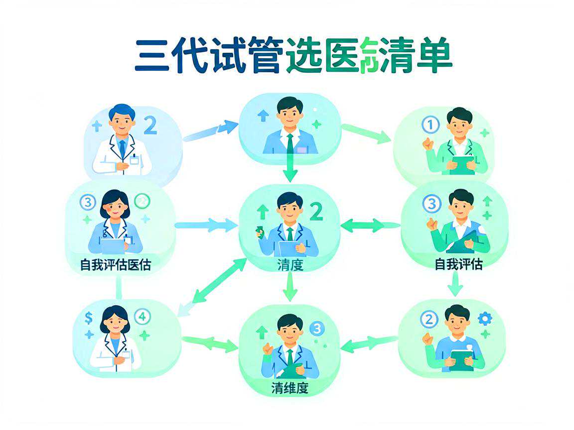 三代试管选医院自我评估清单维度示意