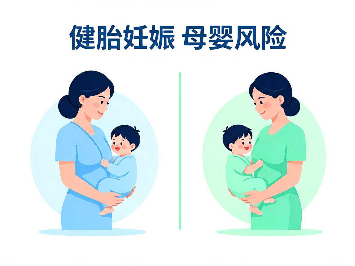 双胎妊娠母婴风险对比示意图