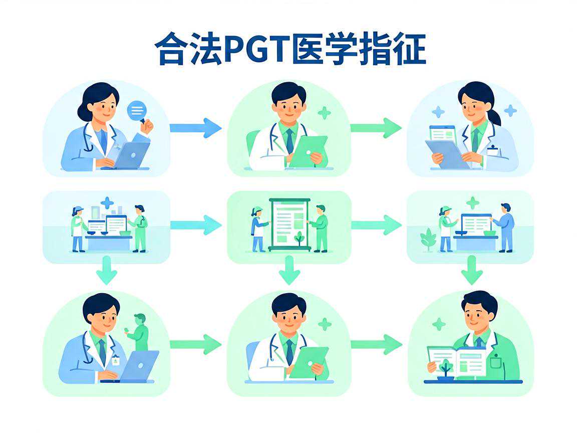 合法PGT医学指征与审批流程示意图