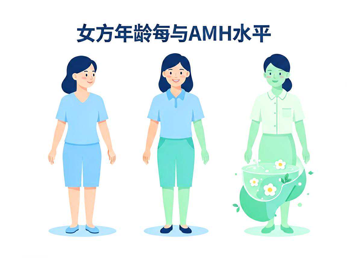 女方年龄与AMH水平对胚胎质量影响示意图