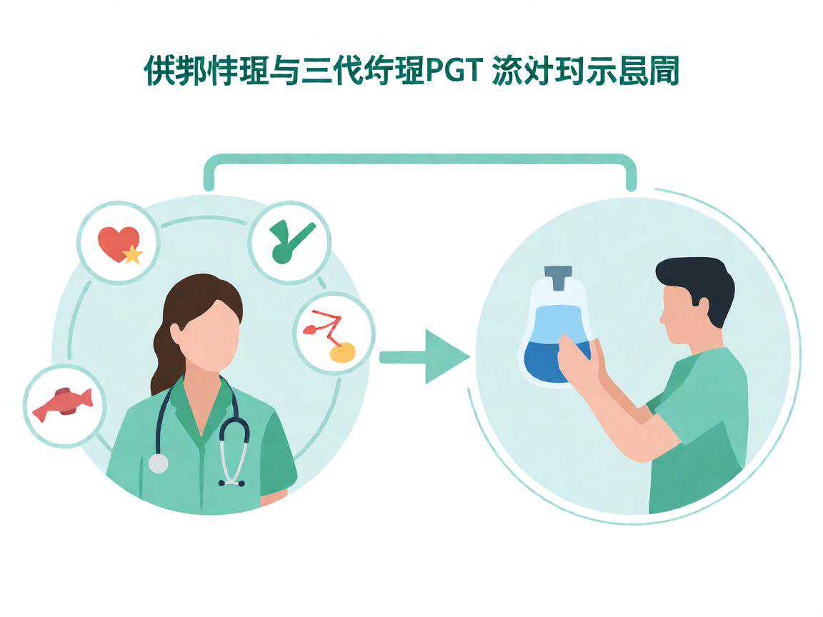 供卵试管与三代试管PGT流程对比示意图