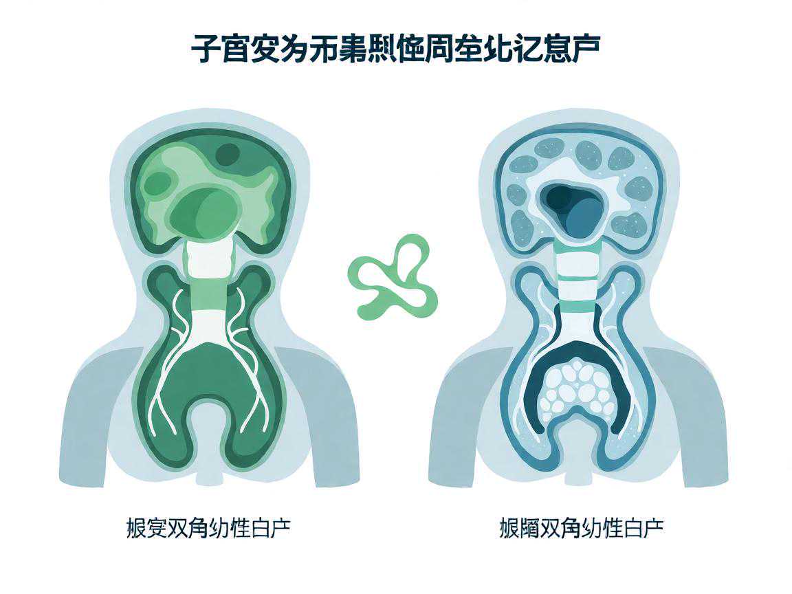 子宫发育异常类型对比示意图含纵隔双角幼稚子宫