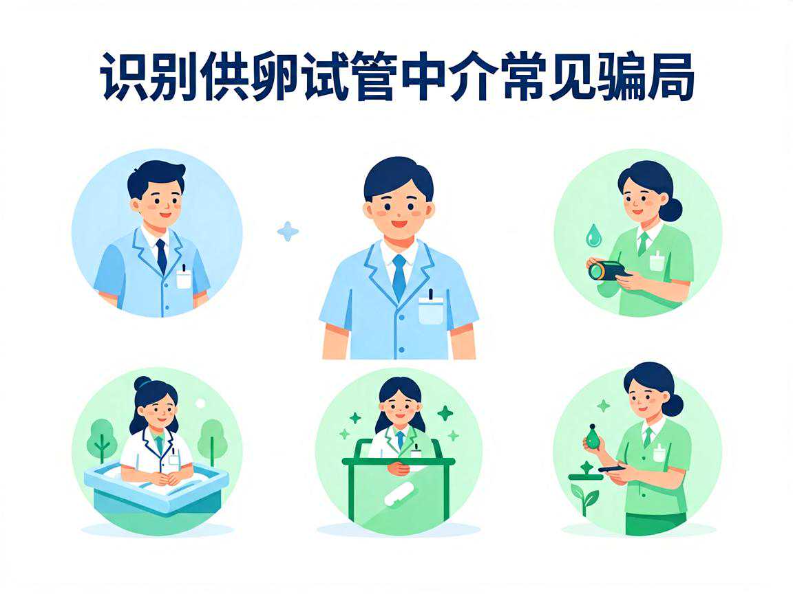 识别供卵试管中介常见骗局的要点示意图