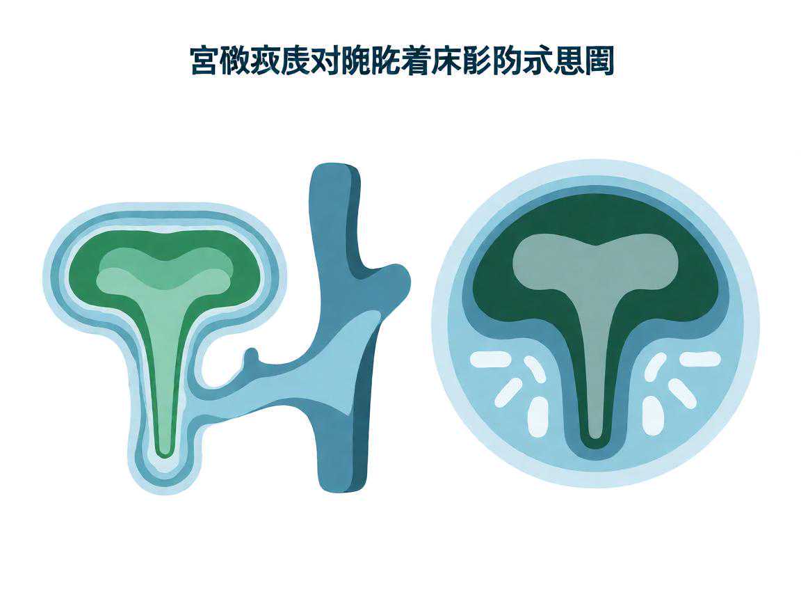 宫腔病变对胚胎着床影响示意图
