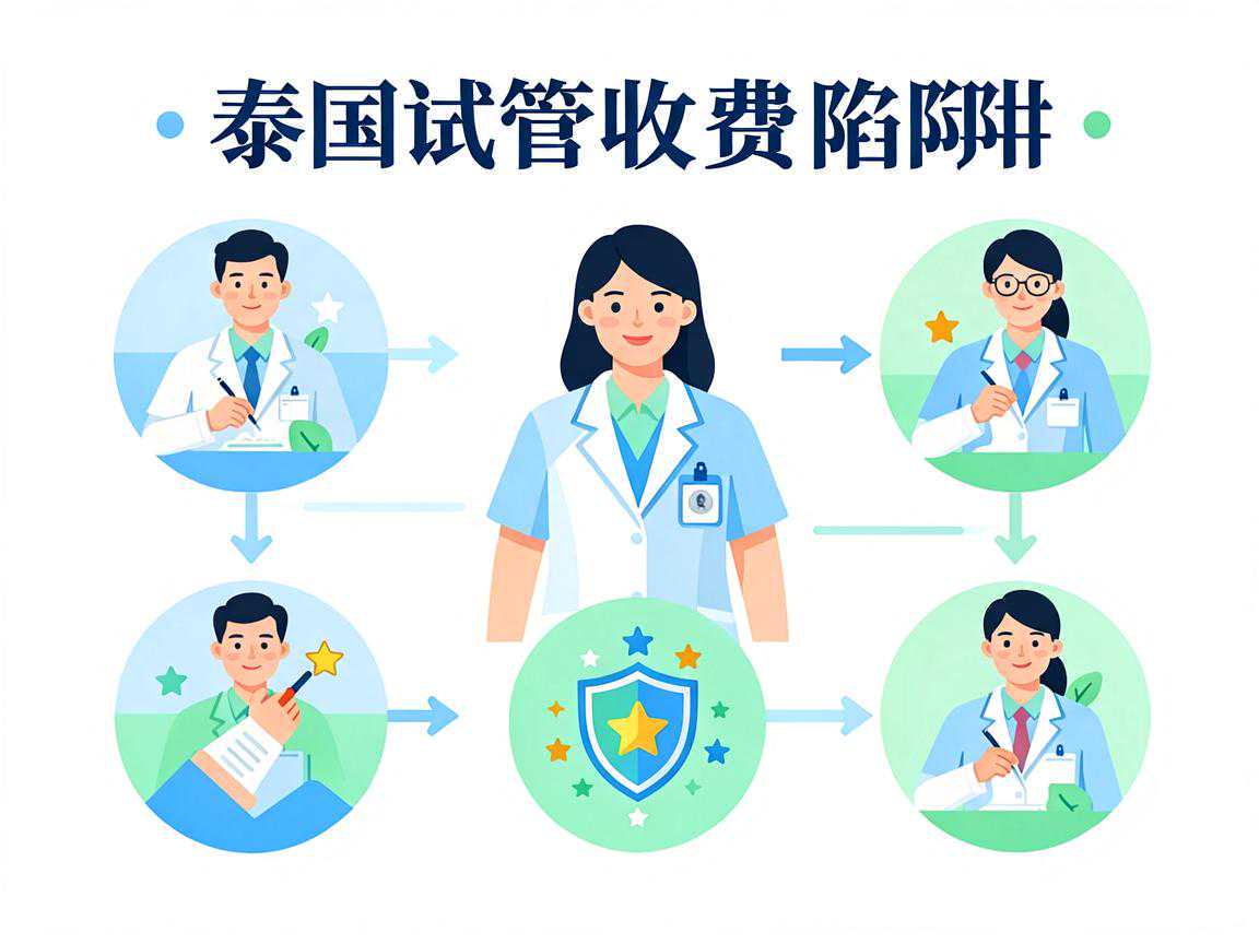 泰国试管收费陷阱与合同要点示意图
