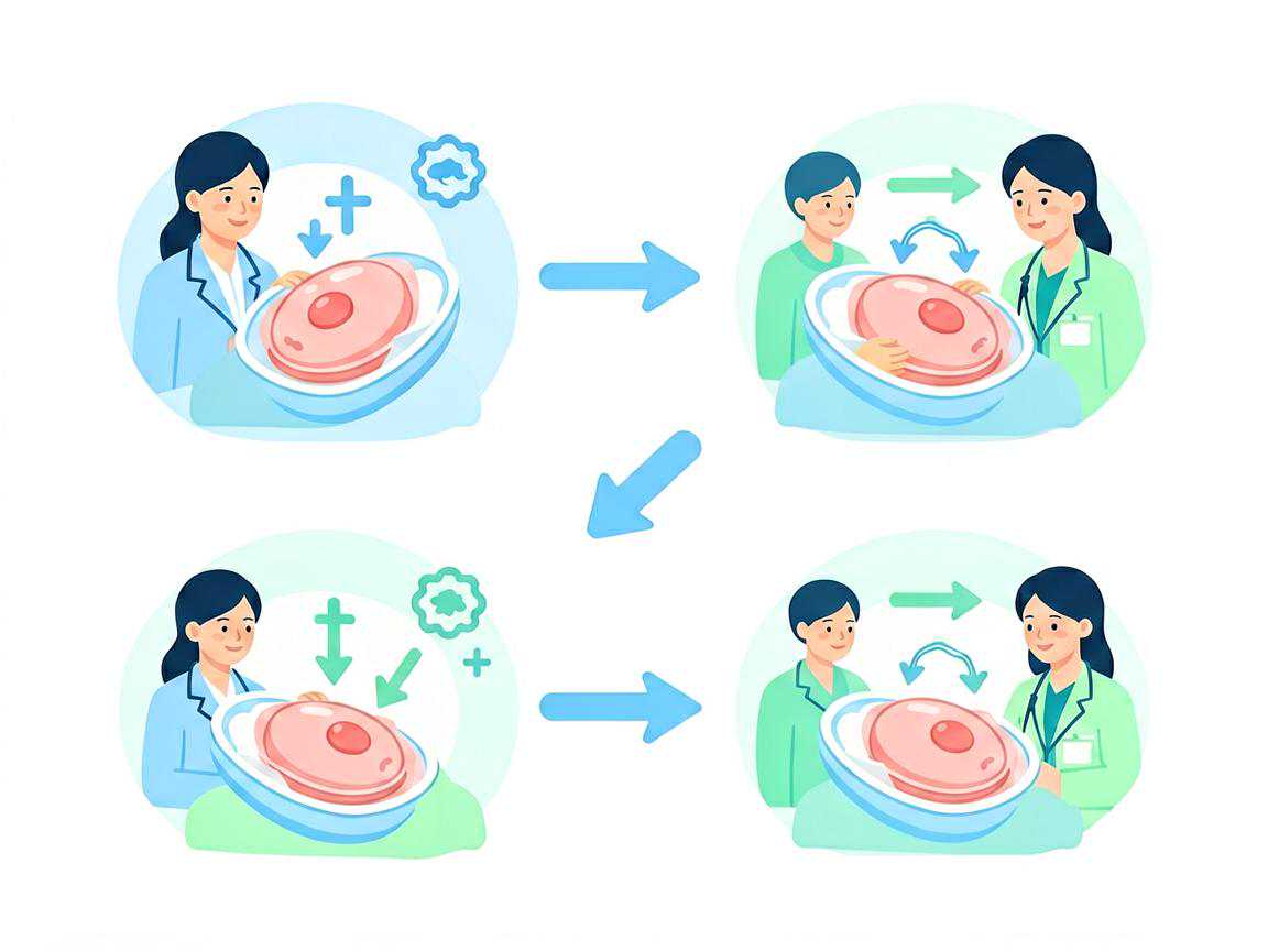 供卵试管流程四步骤示意图含等待周期说明
