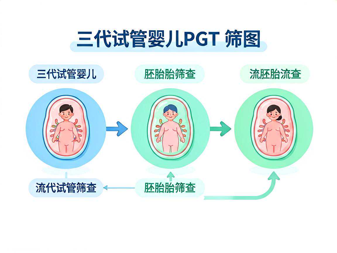 三代试管婴儿PGT胚胎筛查流程示意