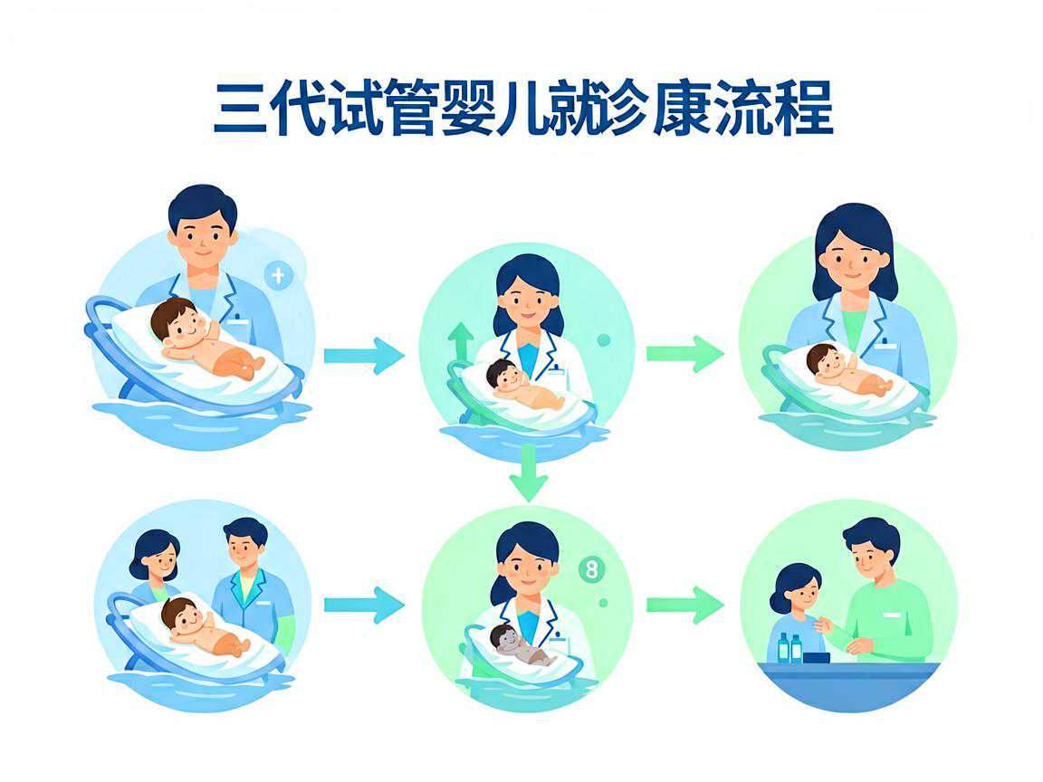 三代试管婴儿就诊流程步骤示意图