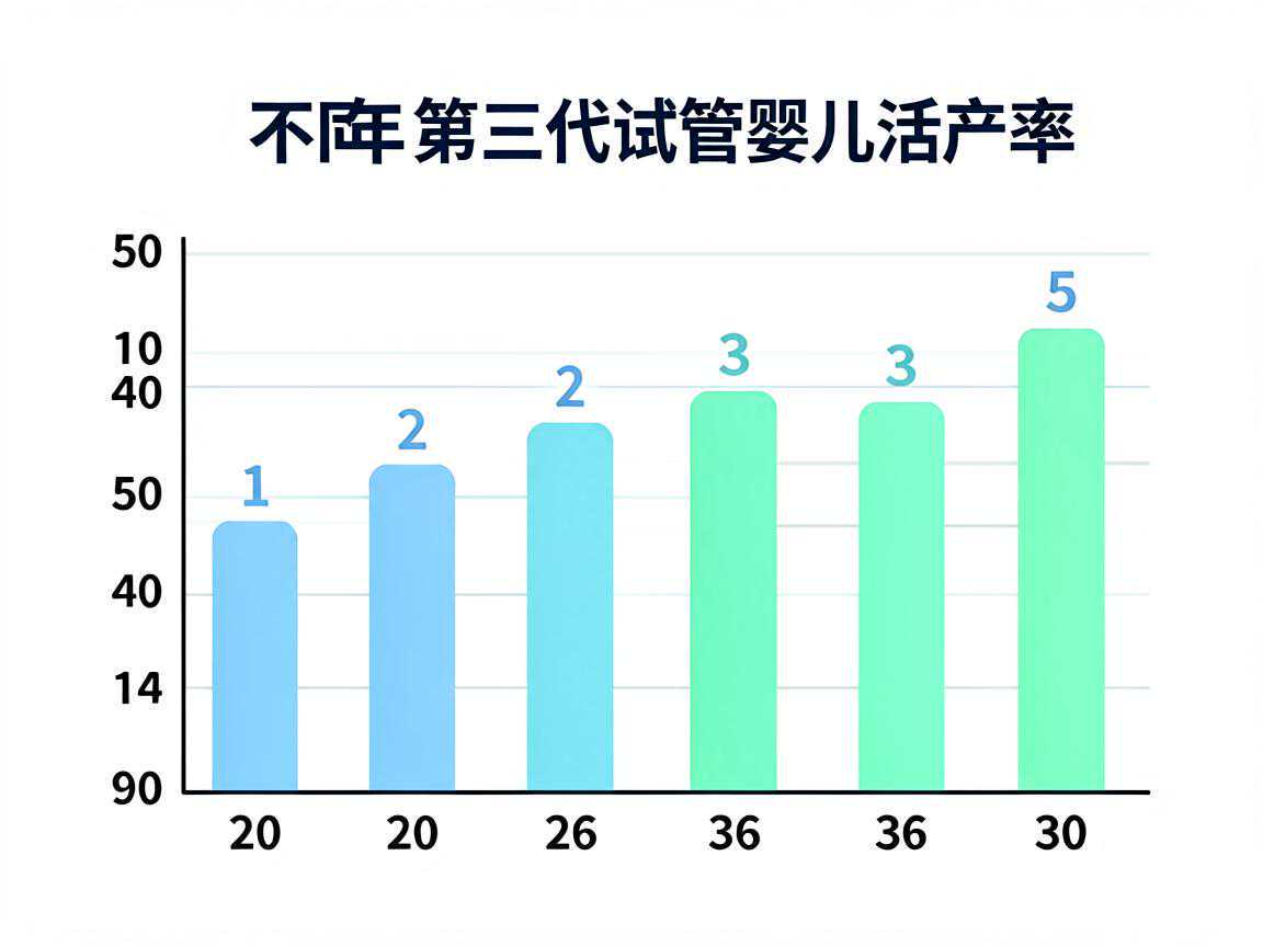 不同年龄段第三代试管婴儿活产率对比示意图
