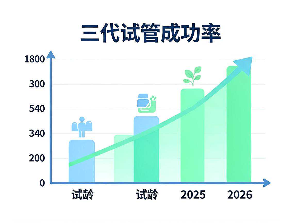 三代试管成功率随年龄变化趋势示意图