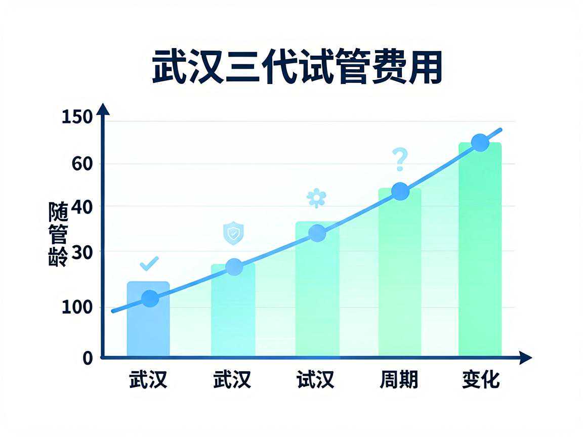 武汉三代试管费用随年龄和周期数变化示意图