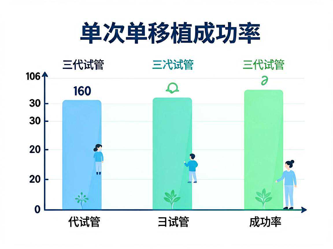 三代试管不同年龄段单次移植成功率对比图