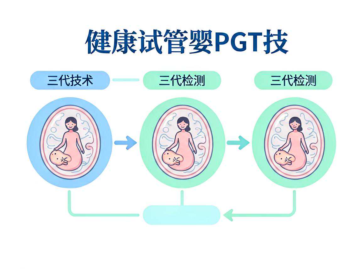 三代试管婴儿PGT技术胚胎检测流程示意图