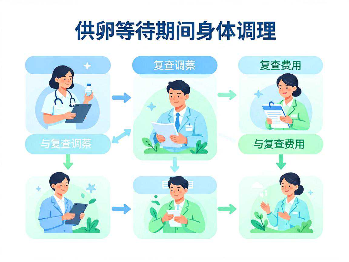 供卵等待期间身体调理与复查费用构成示意图