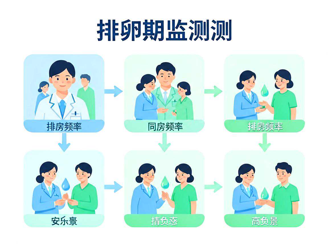 排卵期监测与同房频率安排示意图