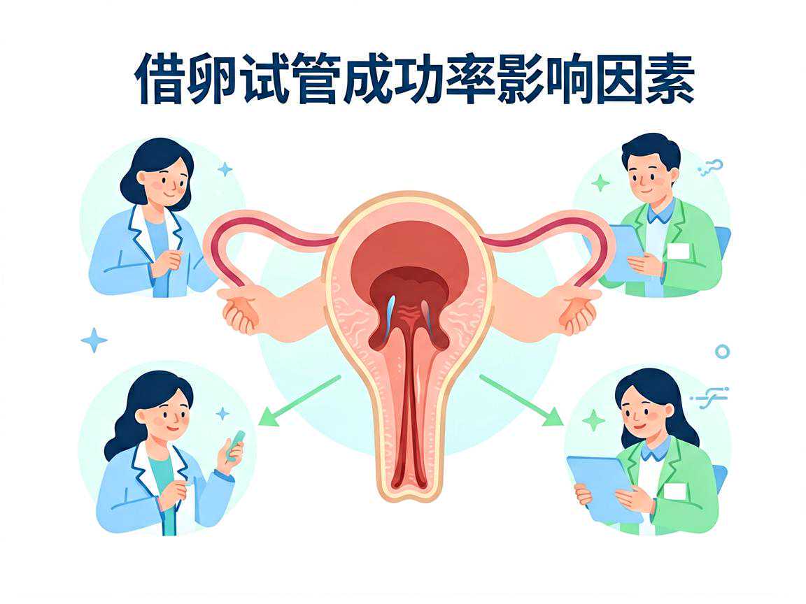 借卵试管成功率影响因素与子宫内膜容受性关系图