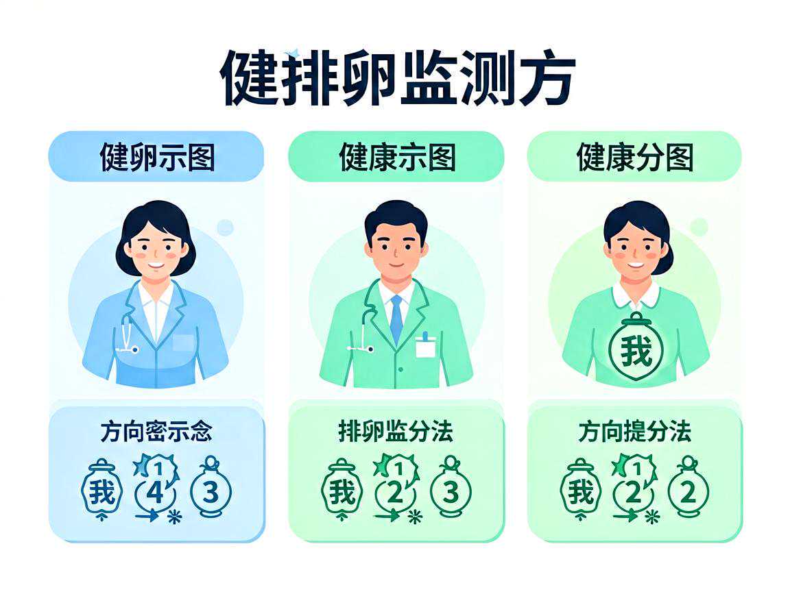 三种排卵监测方法对比示意图