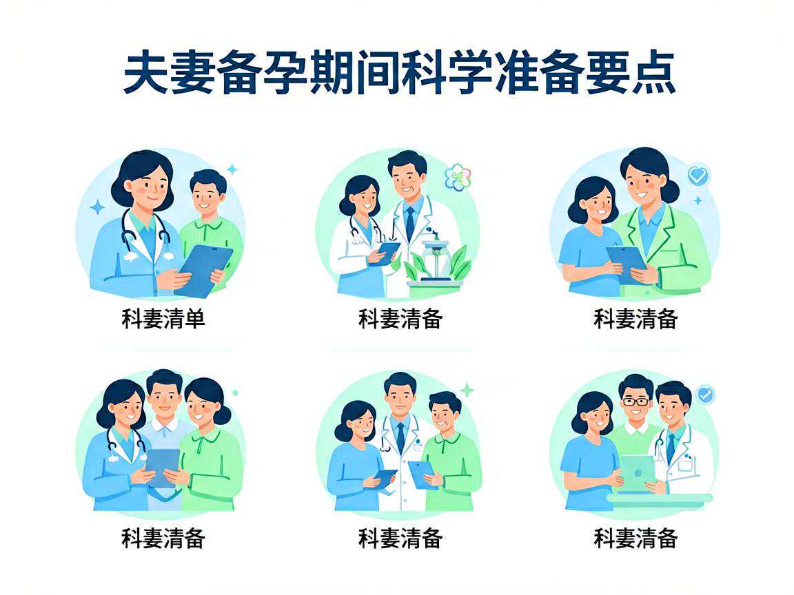 夫妻备孕期间科学准备要点清单示意图